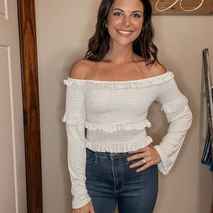 ruffle off the shoulder top